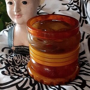 Fabulous Bakelite/Celluloid Bangle Set